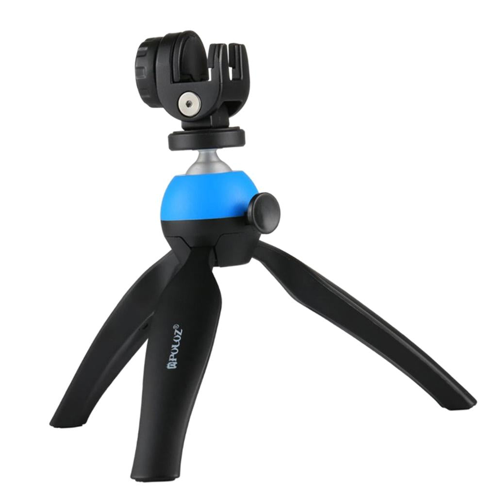 Flodable Table Top Phone Tripod Mount TV Video Live Bracket Holder Blue