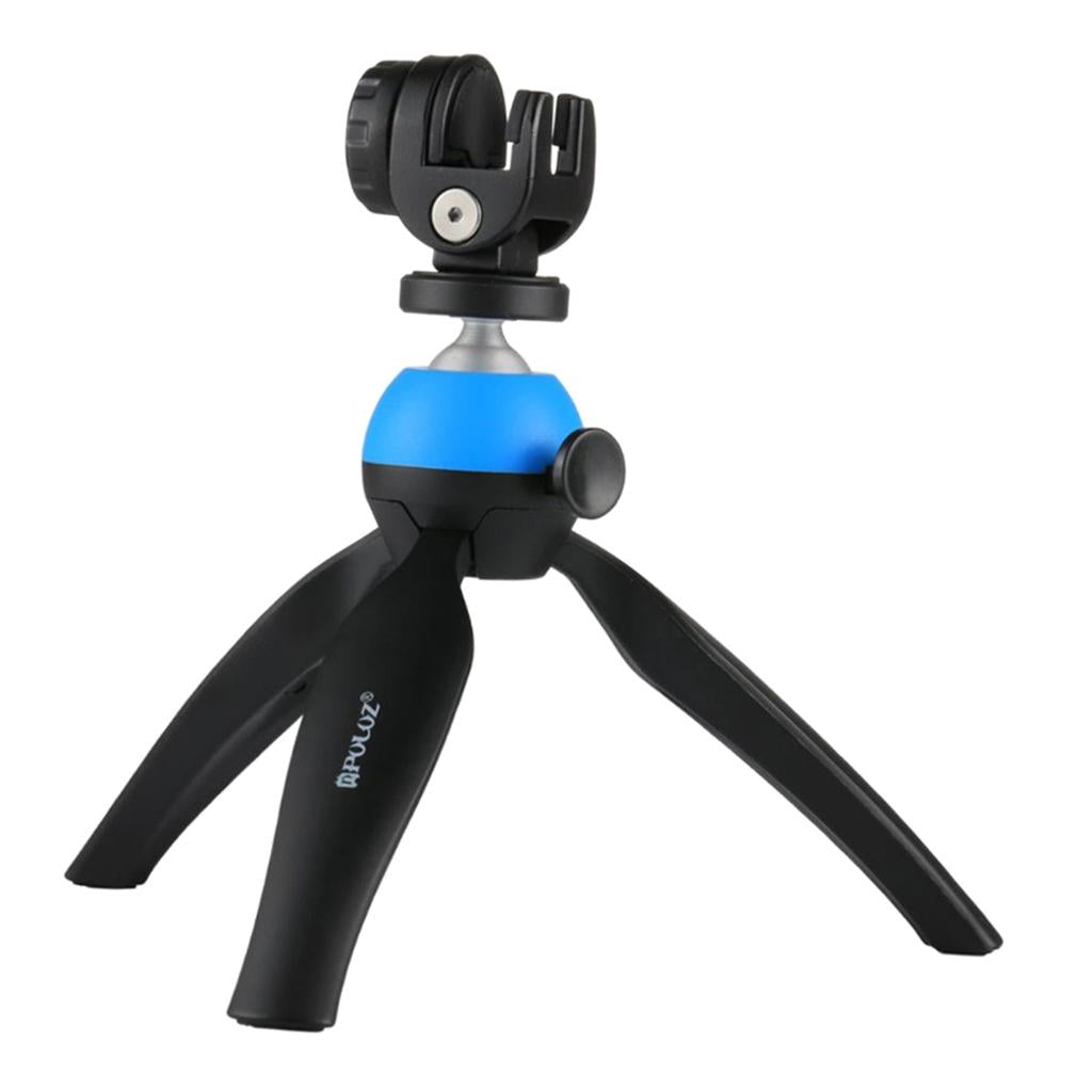 Flodable Table Top Phone Tripod Mount TV Video Live Bracket Holder Blue