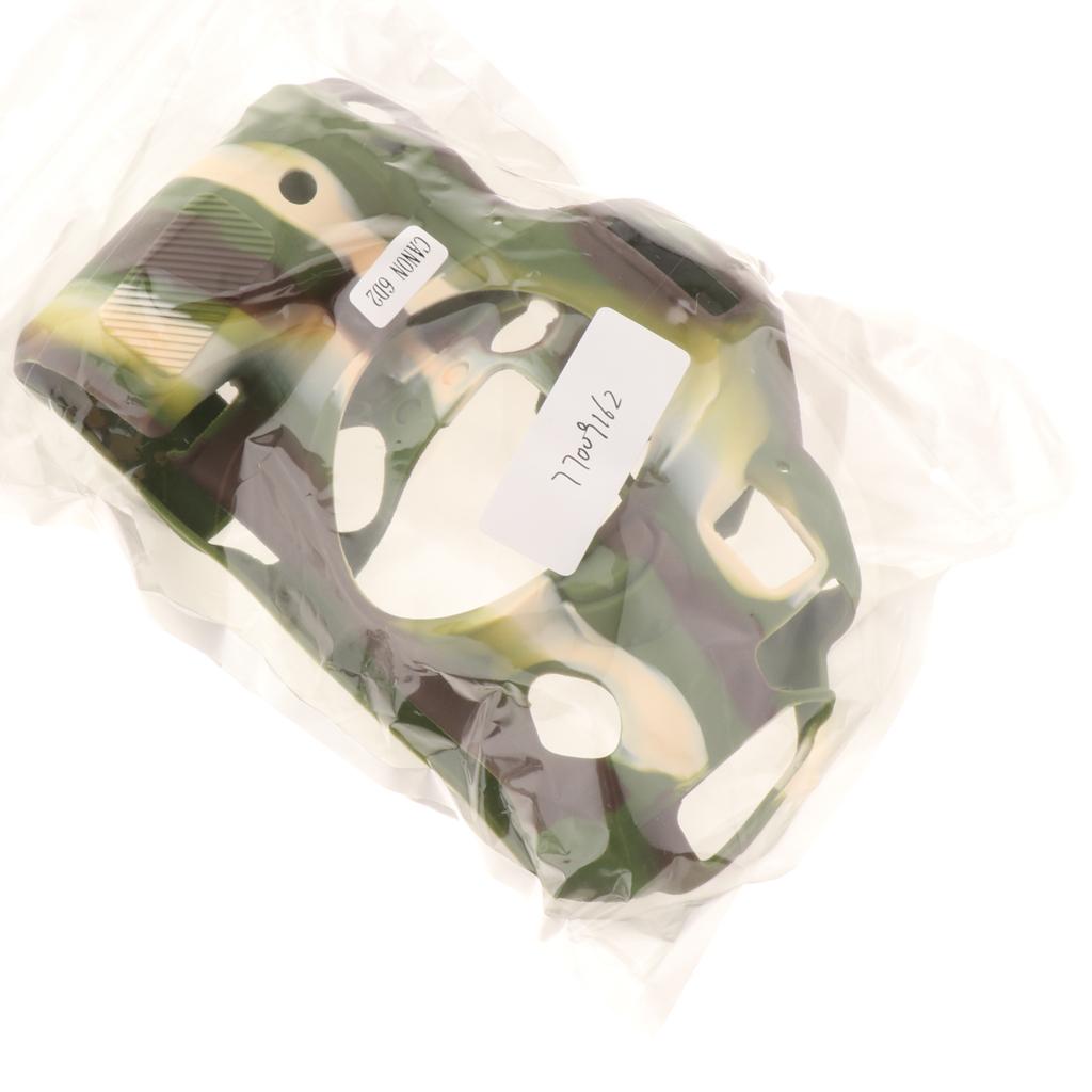 Protective-Soft-Silicone-Skin-Case-Cover,-Easy-to-Use-and-Convenient-to-Remove-for-Canon-6DII-Camouflage