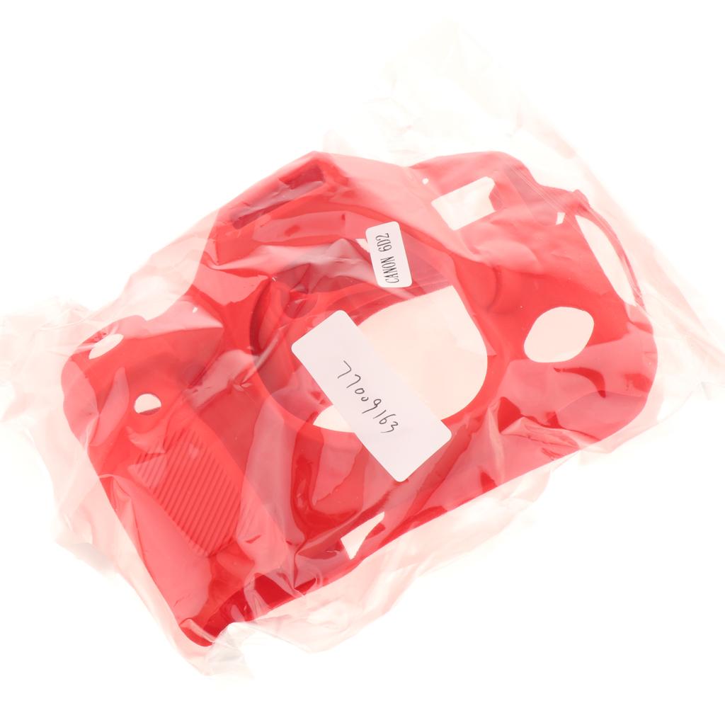 Protective Soft Silicone Skin Case Cover, Easy to Use and Convenient to Remove for Canon 6DII Red