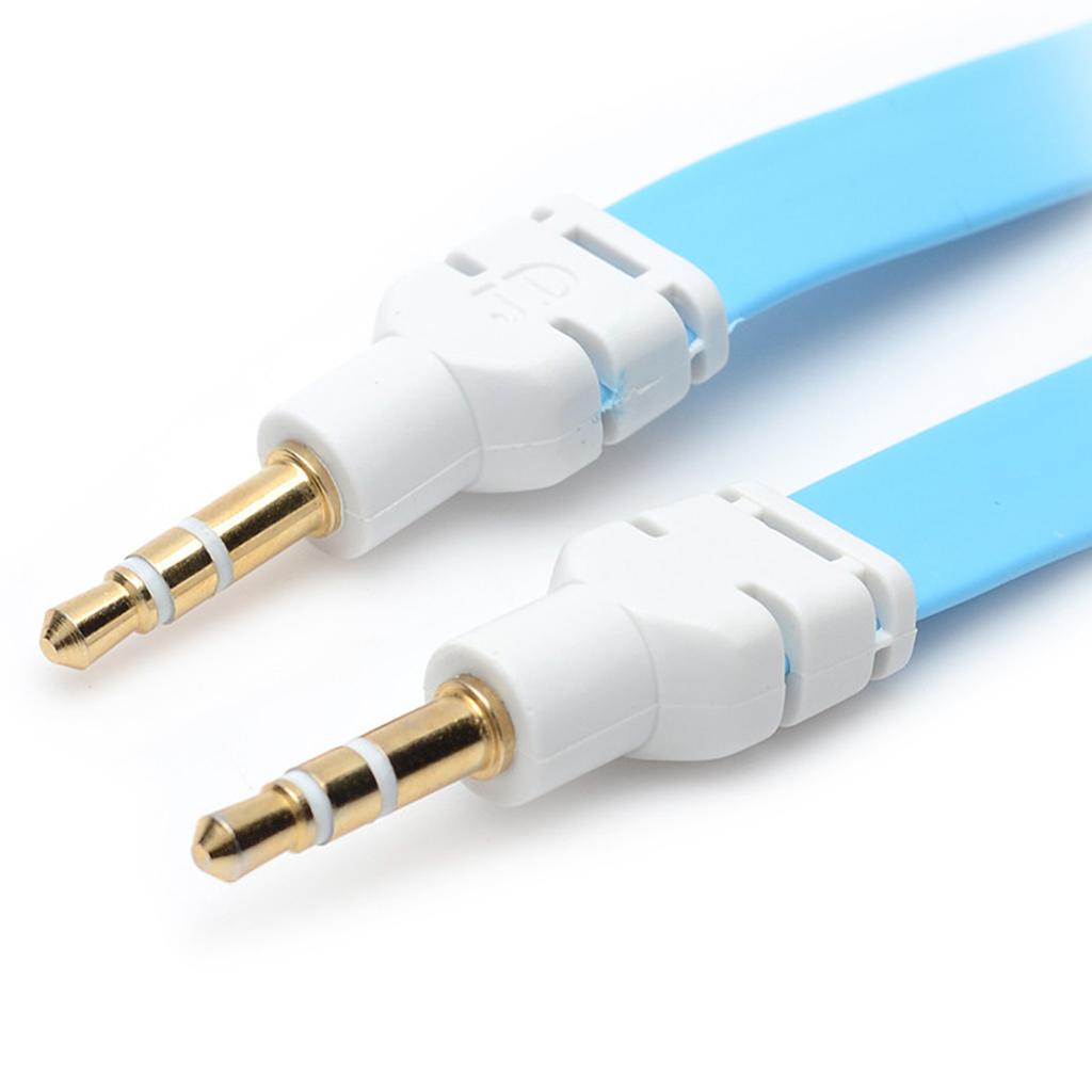 3.5mm Jack Male to Male Audio Cable Cord for Computer Mobile Phone Blue