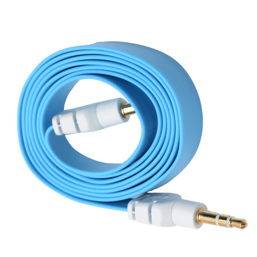 3.5mm Jack Male to Male Audio Cable Cord for Computer Mobile Phone Blue