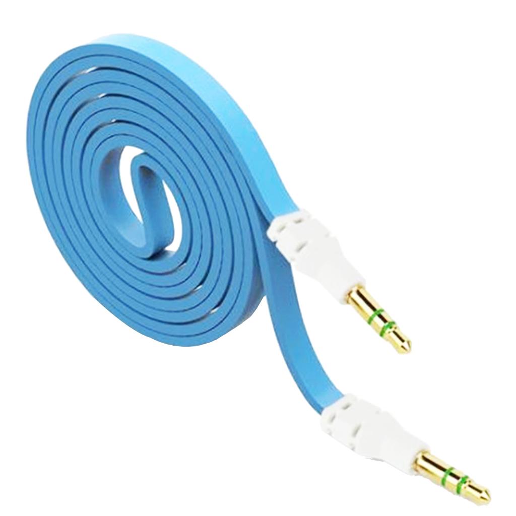 3.5mm Jack Male to Male Audio Cable Cord for Computer Mobile Phone Blue