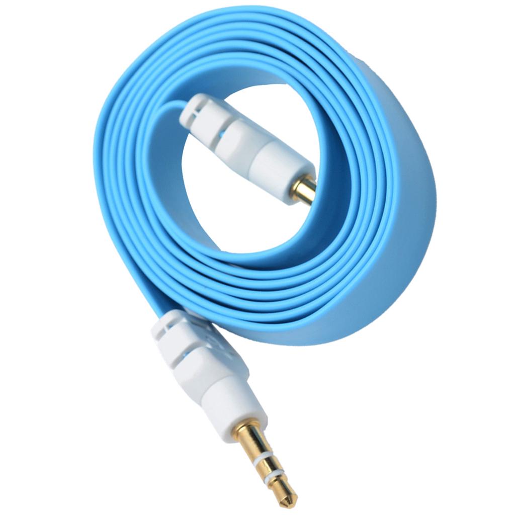 3.5mm Jack Male to Male Audio Cable Cord for Computer Mobile Phone Blue
