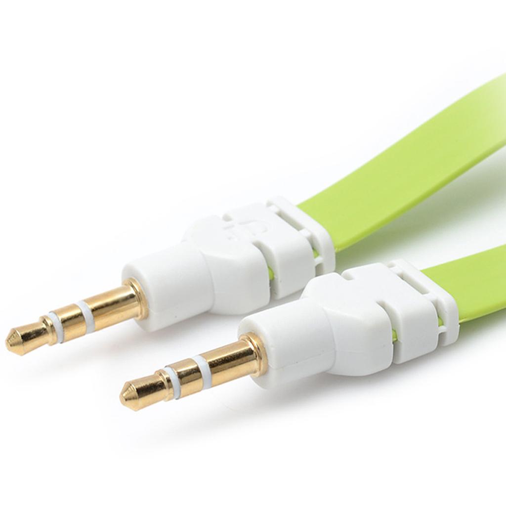 3.5mm Jack Male to Male Audio Cable Cord for Computer Mobile Phone Green