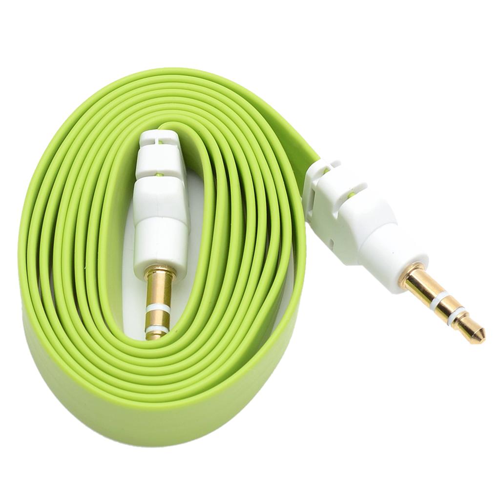 3.5mm Jack Male to Male Audio Cable Cord for Computer Mobile Phone Green