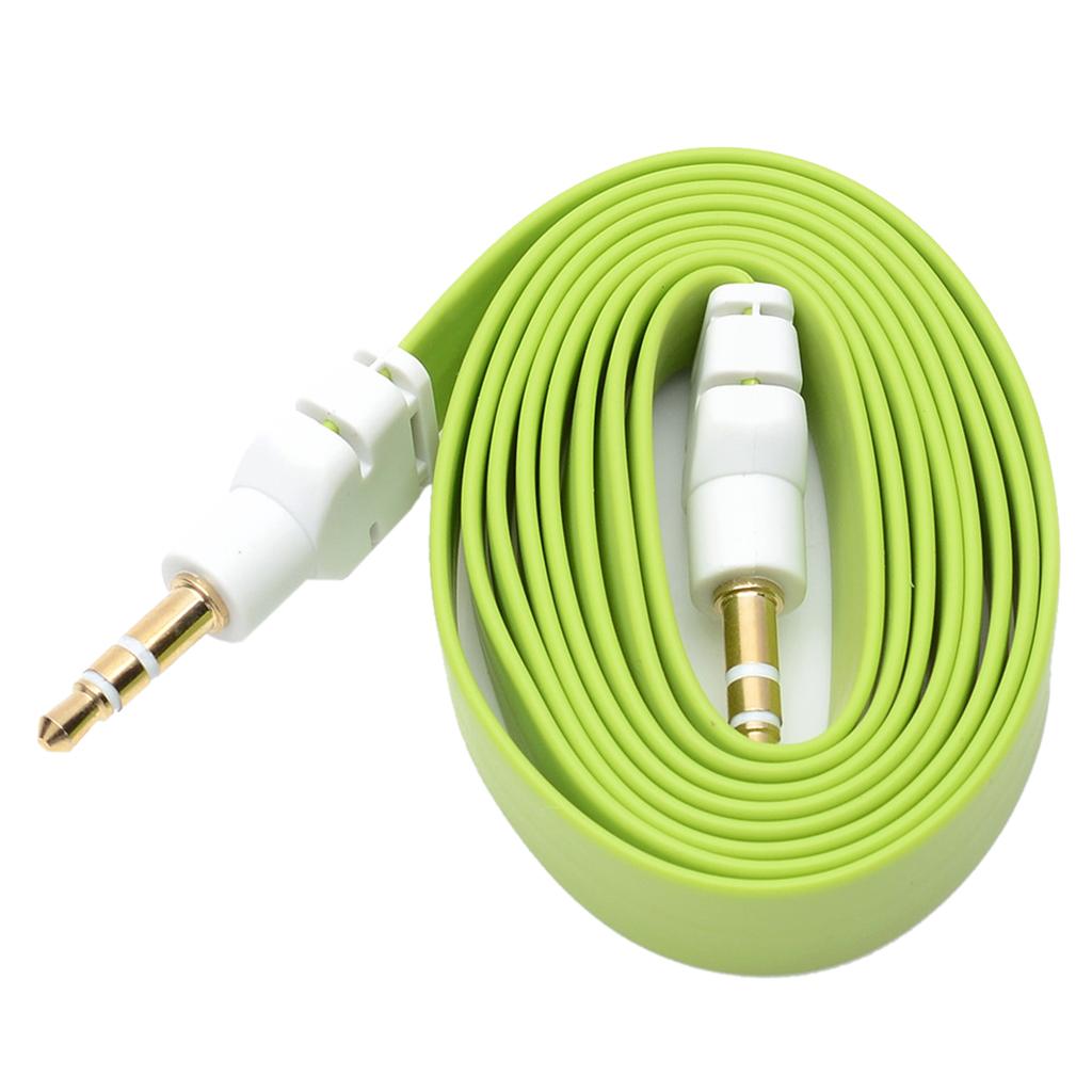 3.5mm Jack Male to Male Audio Cable Cord for Computer Mobile Phone Green