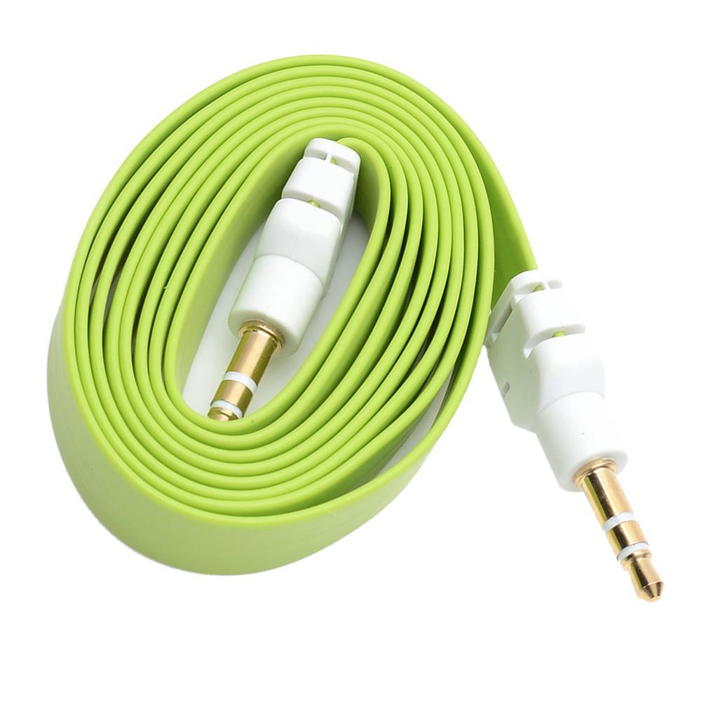3.5mm Jack Male to Male Audio Cable Cord for Computer Mobile Phone Green