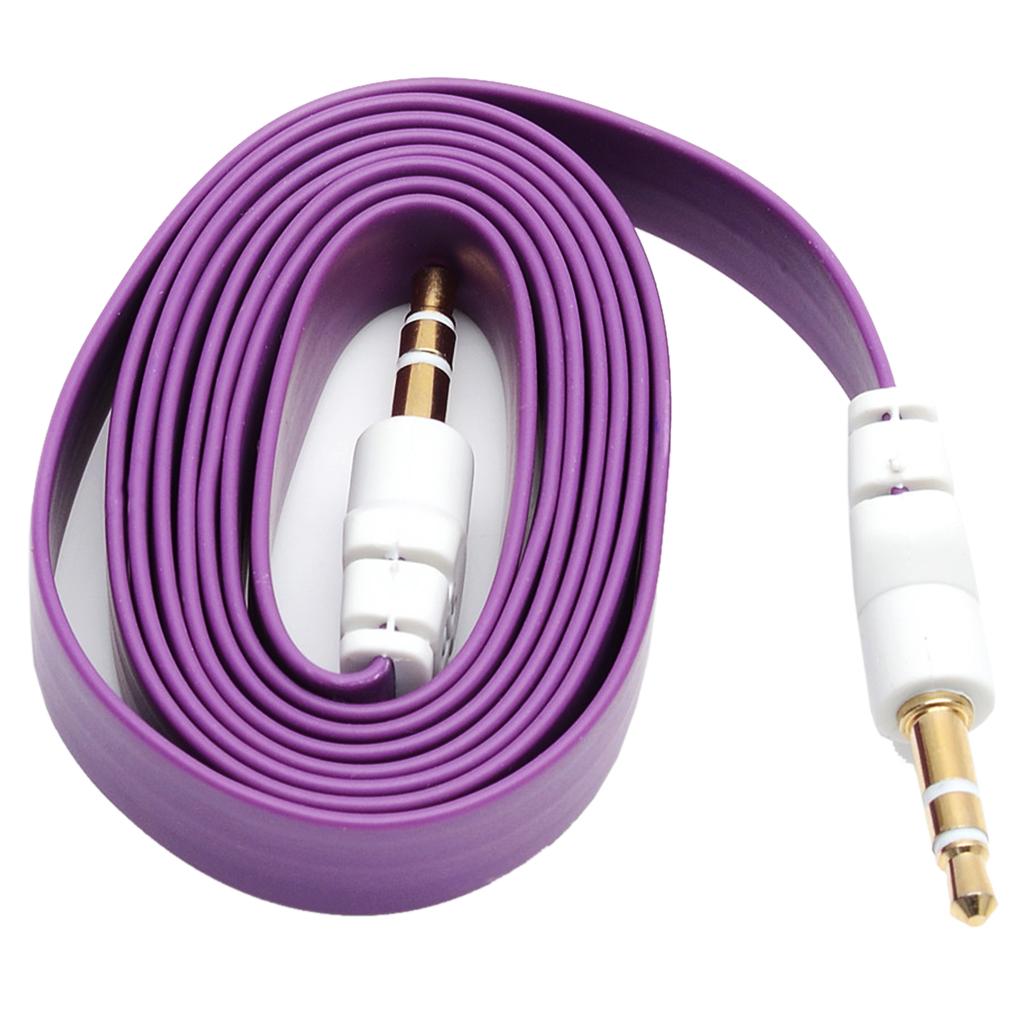 3.5mm Jack Male to Male Audio Cable Cord for Computer Mobile Phone Purple