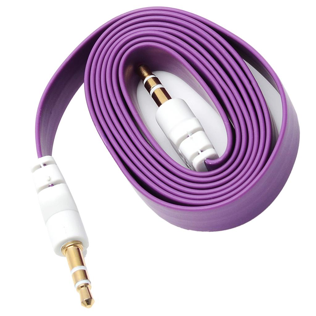 3.5mm Jack Male to Male Audio Cable Cord for Computer Mobile Phone Purple