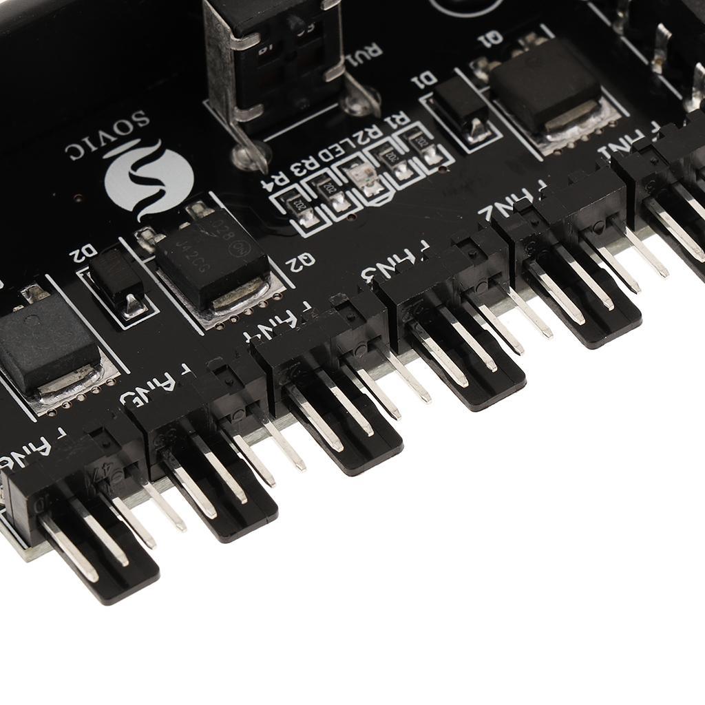 4 Pin Power PCI Cooling Fan Speed Controller 6 Channels PC Case Fans Adapter