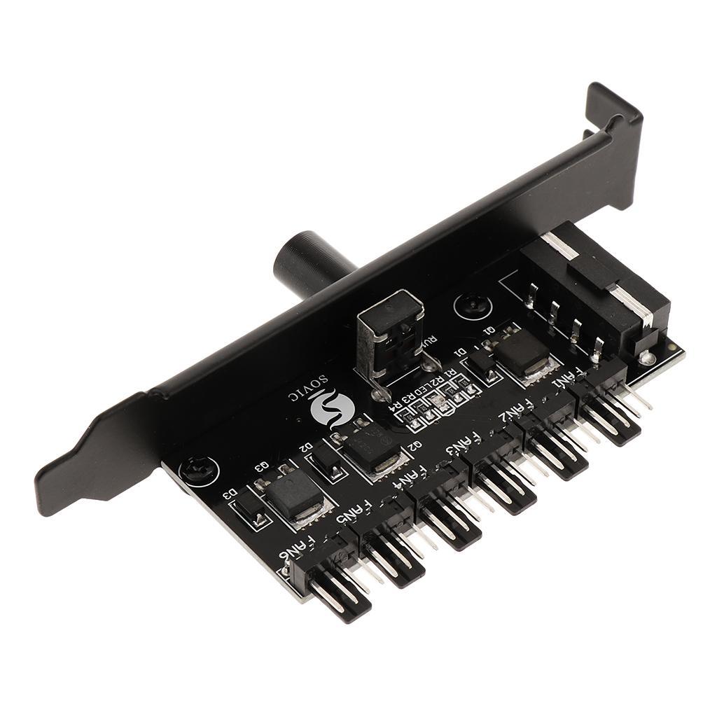 4 Pin Power PCI Cooling Fan Speed Controller 6 Channels PC Case Fans Adapter