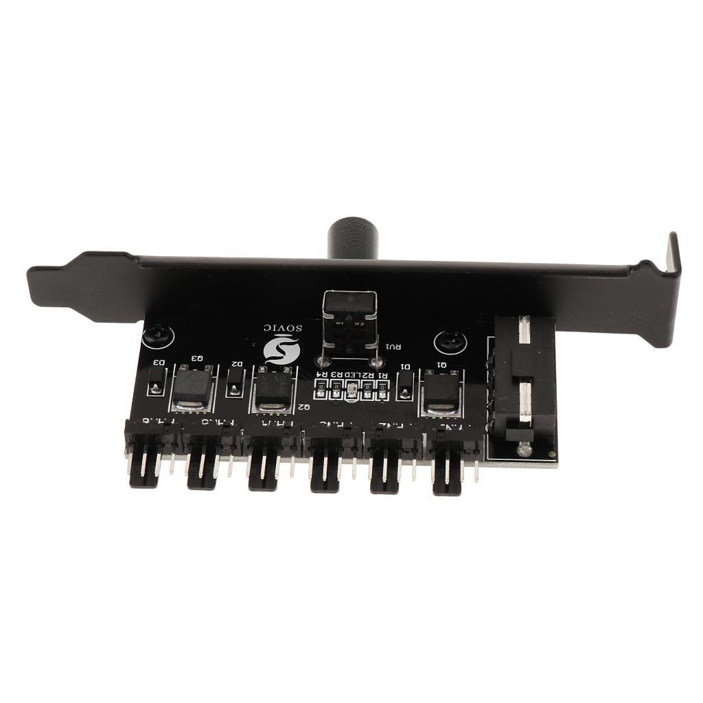 4 Pin Power PCI Cooling Fan Speed Controller 6 Channels PC Case Fans Adapter