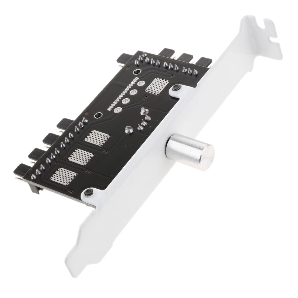 1 to 8 Computer Case PCI Fan Speed Controller SATA Power Connection White