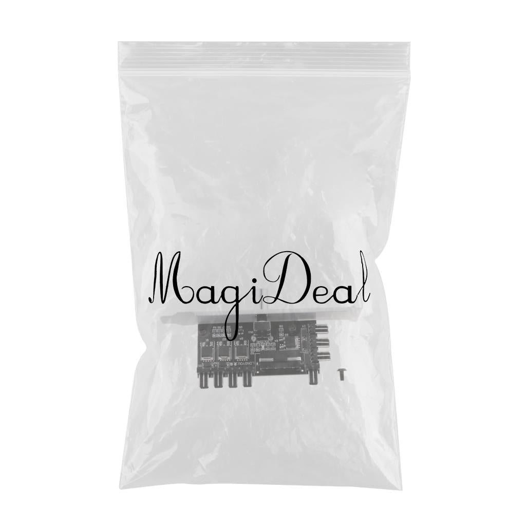 1 to 8 Computer Case PCI Fan Speed Controller 4 Pin Power Connection White