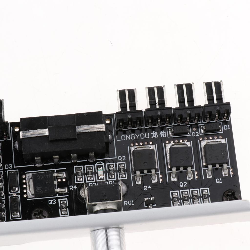 1 to 8 Computer Case PCI Fan Speed Controller 4 Pin Power Connection White