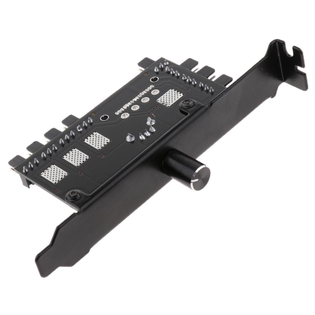 1 to 8 Computer Case PCI Fan Speed Controller SATA Power Connection Black