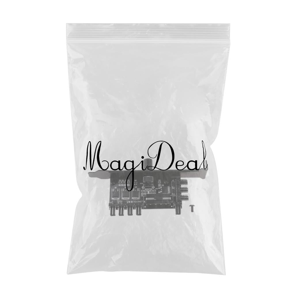 1 to 8 Computer Case PCI Fan Speed Controller 4 Pin Power Connection Black
