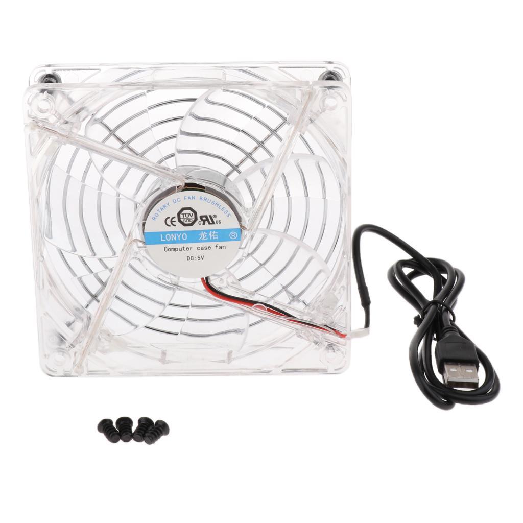 5V 12cm USB Cooling Fan Heatsink Blue Led For PC Computer