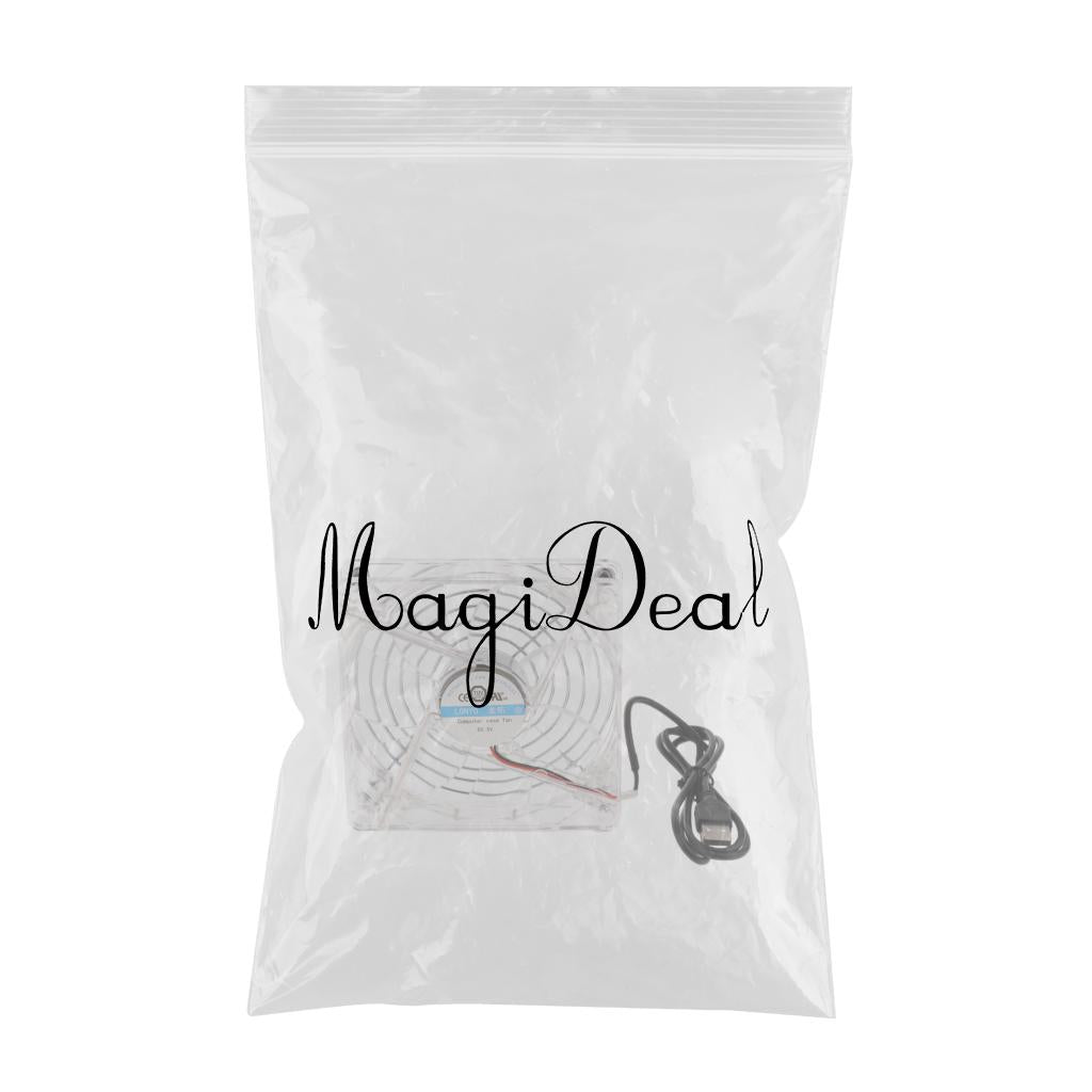 5V 12cm USB Cooling Fan Heatsink Blue Led For PC Computer