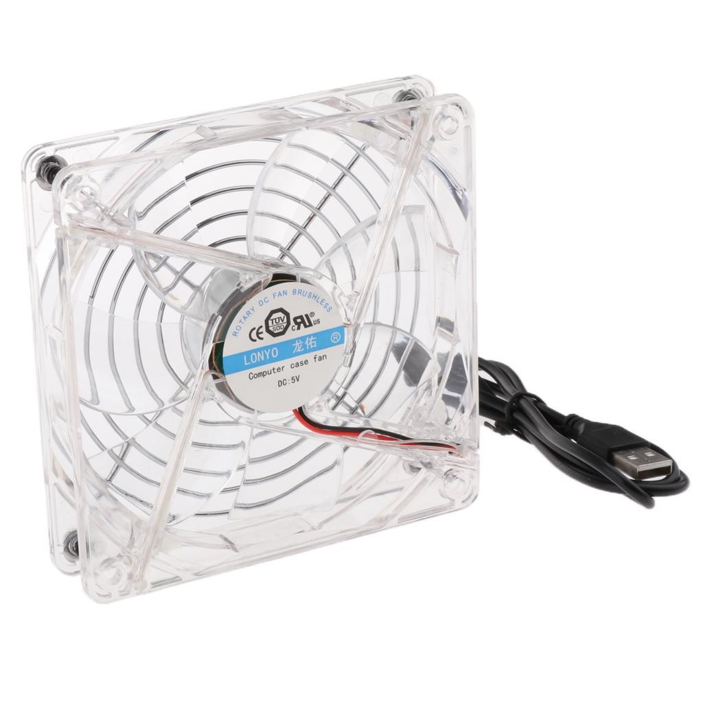 5V 12cm USB Cooling Fan Heatsink Blue Led For PC Computer
