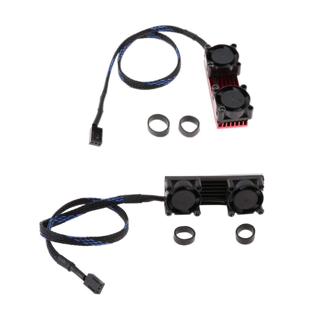 PCIE M.2 SSD 2280 3 Pin Dual Active Cooling Fan Heatsink Radiator Fin Thermal Pad Red