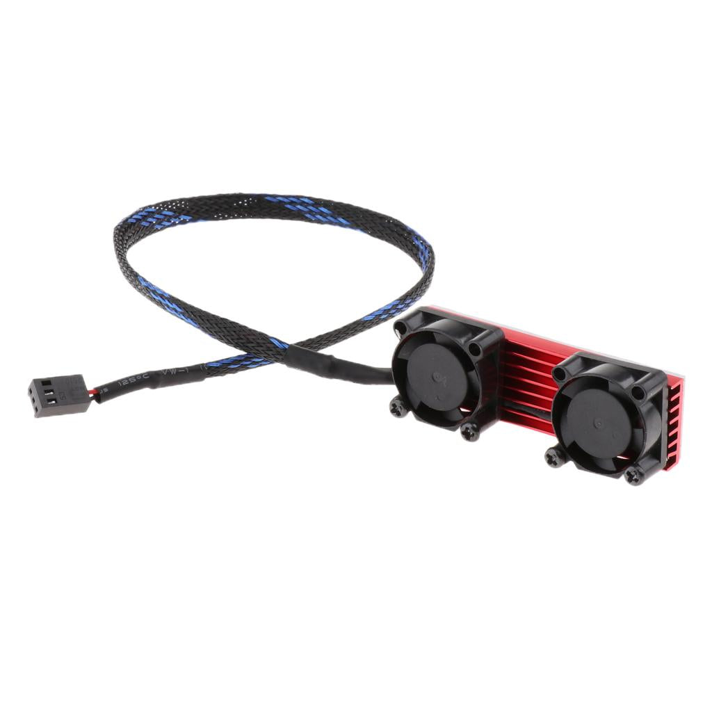 PCIE M.2 SSD 2280 3 Pin Dual Active Cooling Fan Heatsink Radiator Fin Thermal Pad Red