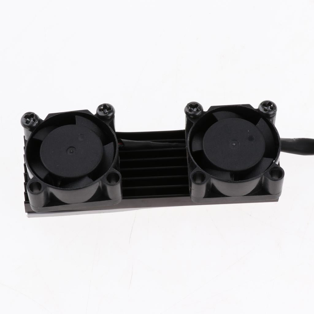 PCIE M.2 SSD 2280 3 Pin Dual Active Cooling Fan Heatsink Radiator Fin Thermal Pad Black