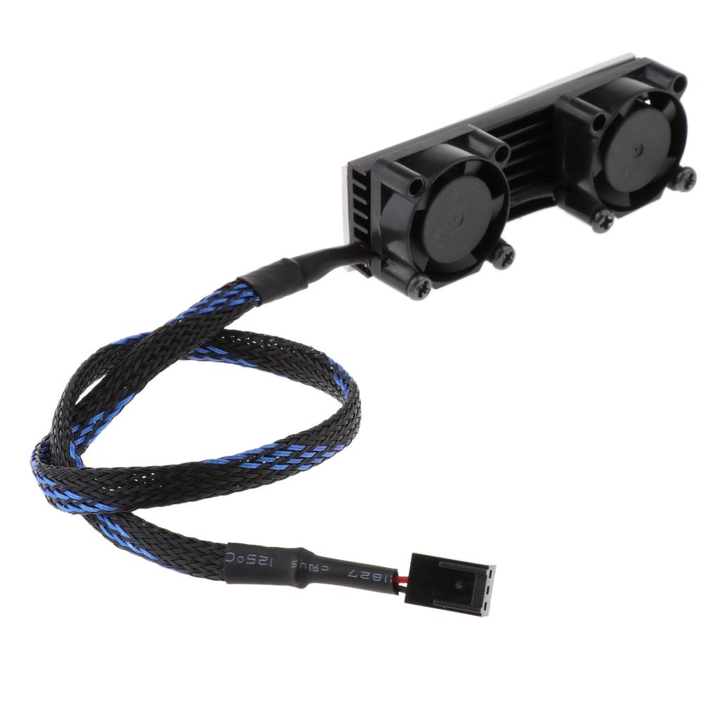 PCIE M.2 SSD 2280 3 Pin Dual Active Cooling Fan Heatsink Radiator Fin Thermal Pad Black
