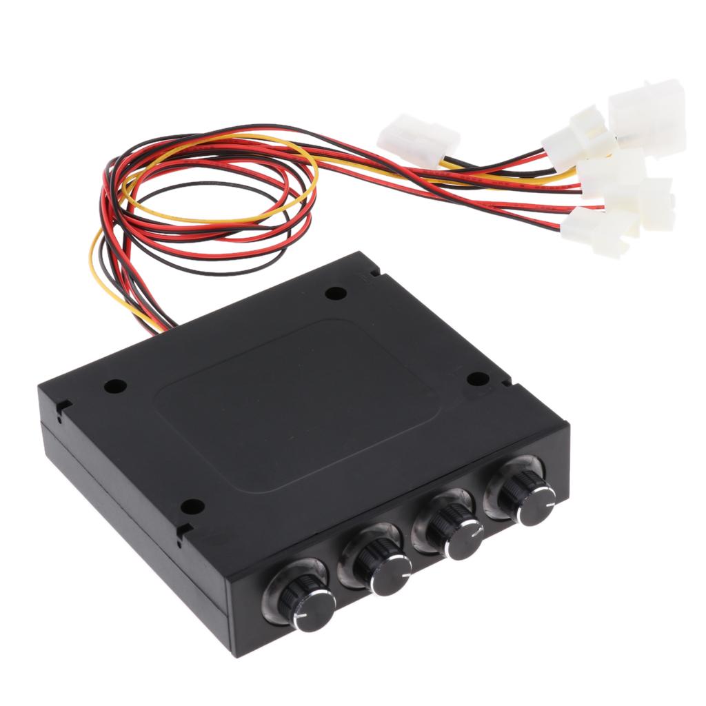 1 to 4 Computer Case CPU Fan Speed Controller Cooler Hub 4Pin Power Connection Mini 3Pin 4Pin Interface 8W Power