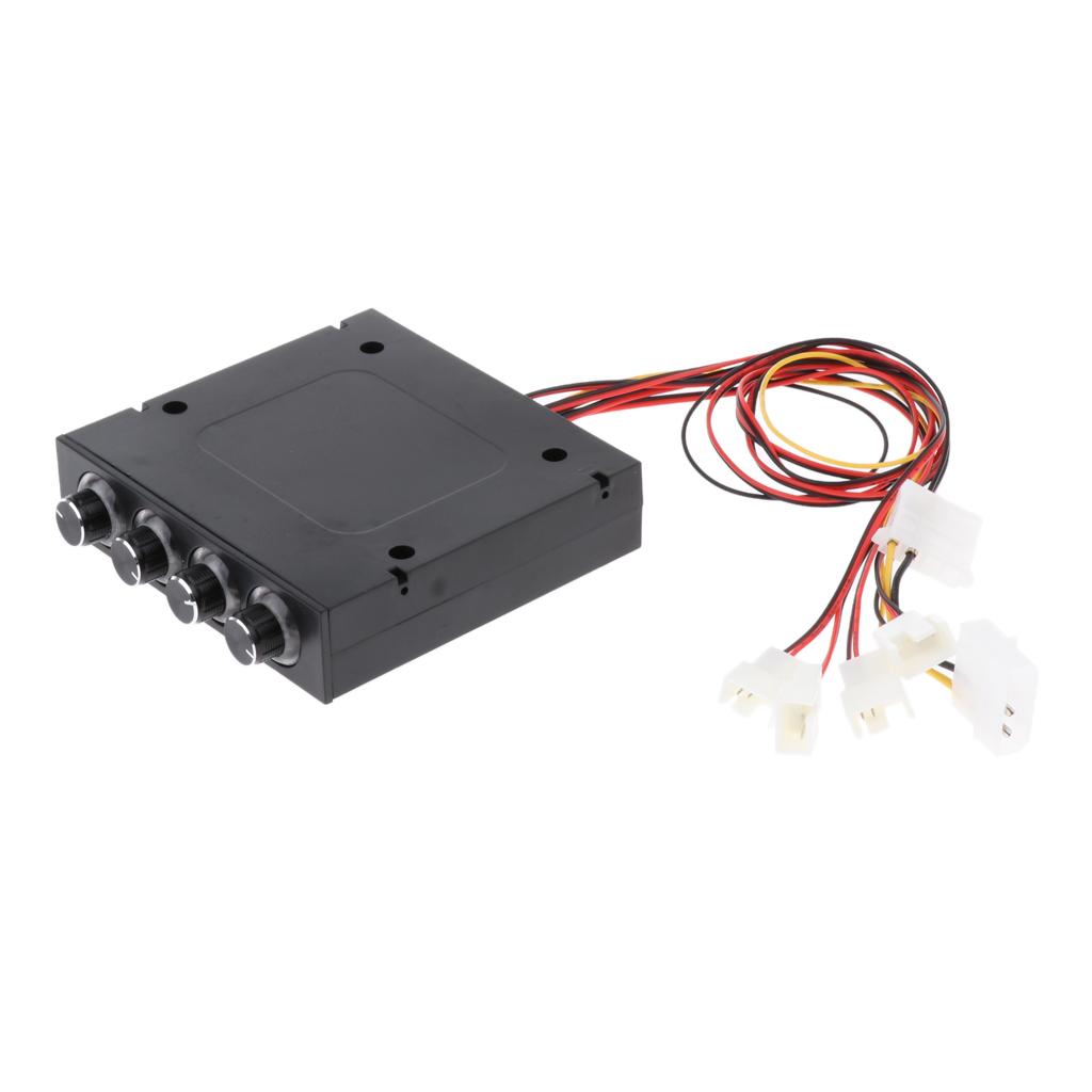 1 to 4 Computer Case CPU Fan Speed Controller Cooler Hub 4Pin Power Connection Mini 3Pin 4Pin Interface 8W Power
