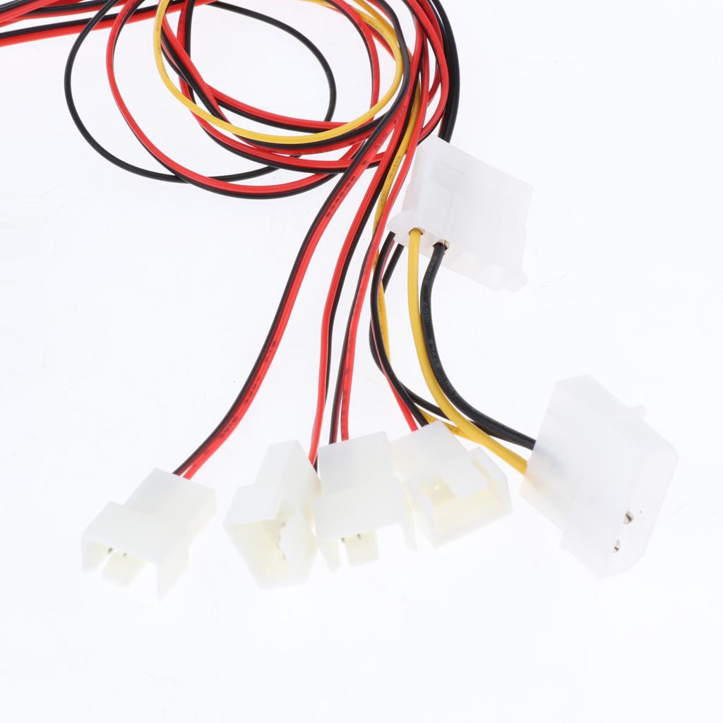 1 to 4 Computer Case CPU Fan Speed Controller Cooler Hub 4Pin Power Connection Mini 3Pin 4Pin Interface 8W Power