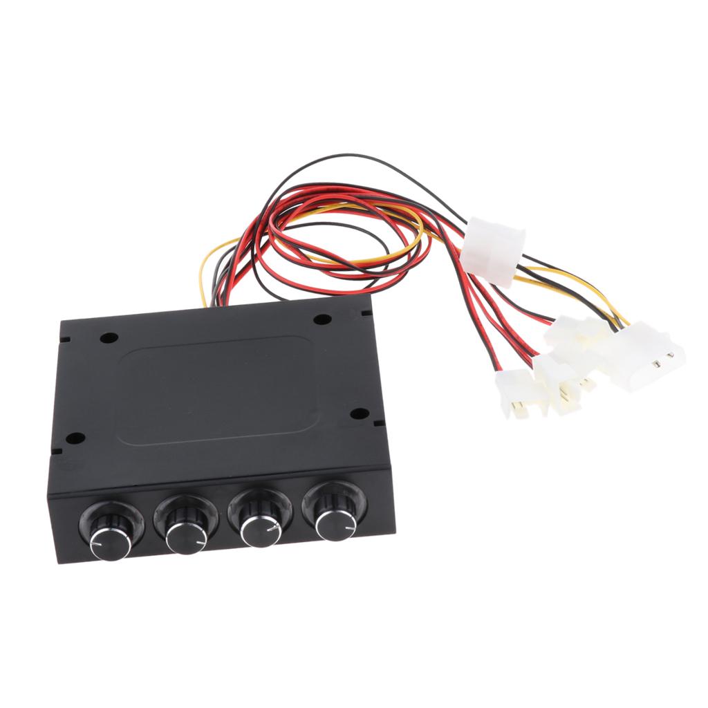 1 to 4 Computer Case CPU Fan Speed Controller Cooler Hub 4Pin Power Connection Mini 3Pin 4Pin Interface 8W Power