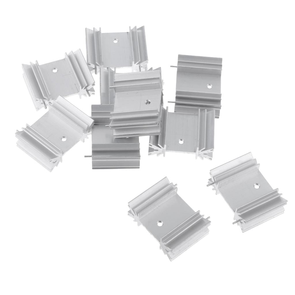 10 Pieces Aluminium Heat Sink Kit for IC Circuit Board,Motherboard,Triode