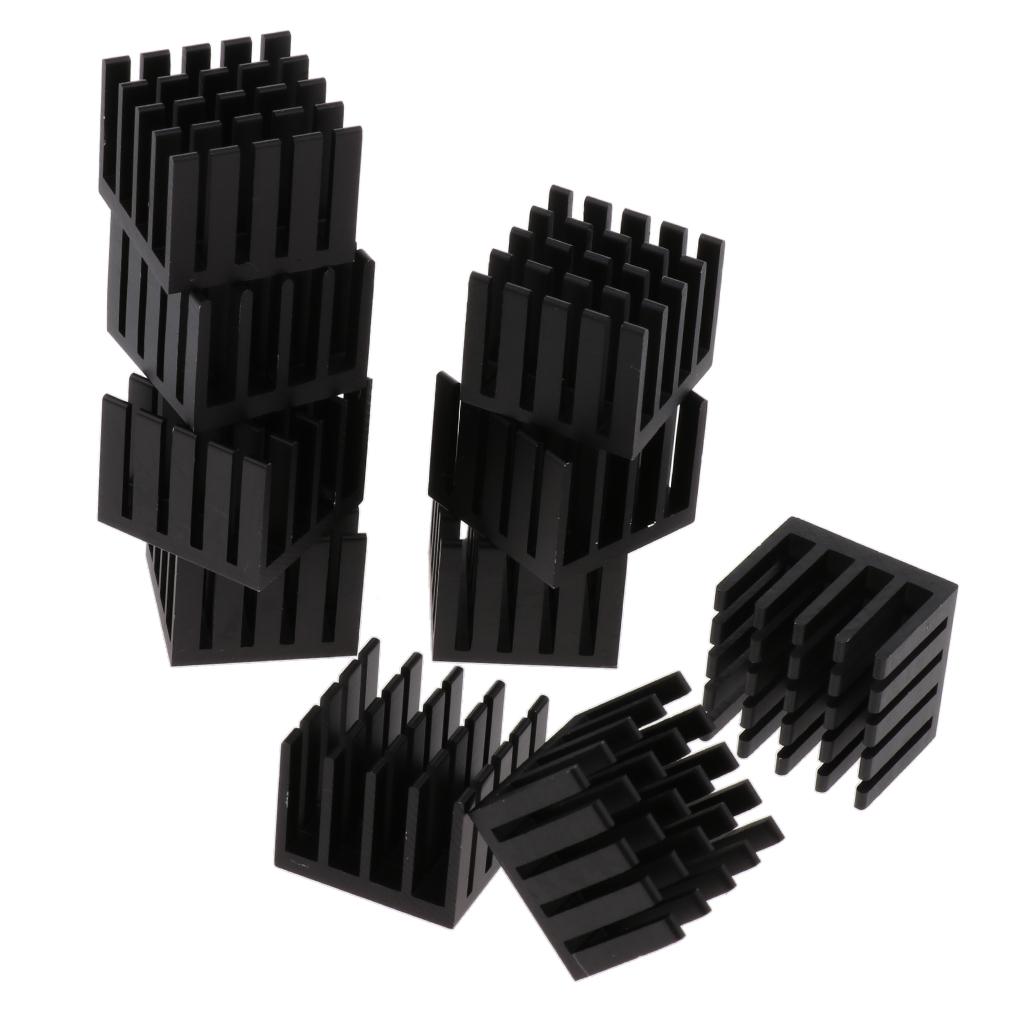 20x20x16mm Aluminum Heat Sink Heatsink Cooler Fin Black