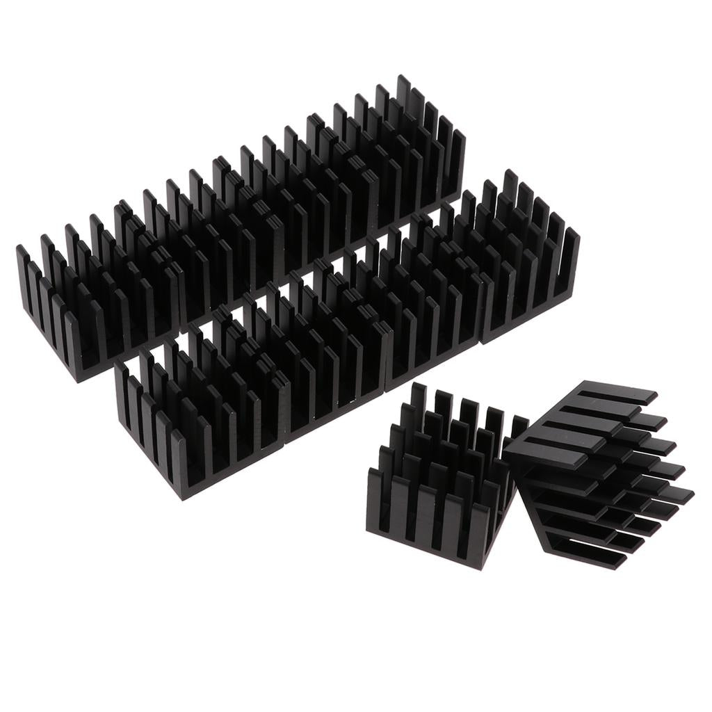 20x20x16mm Aluminum Heat Sink Heatsink Cooler Fin Black