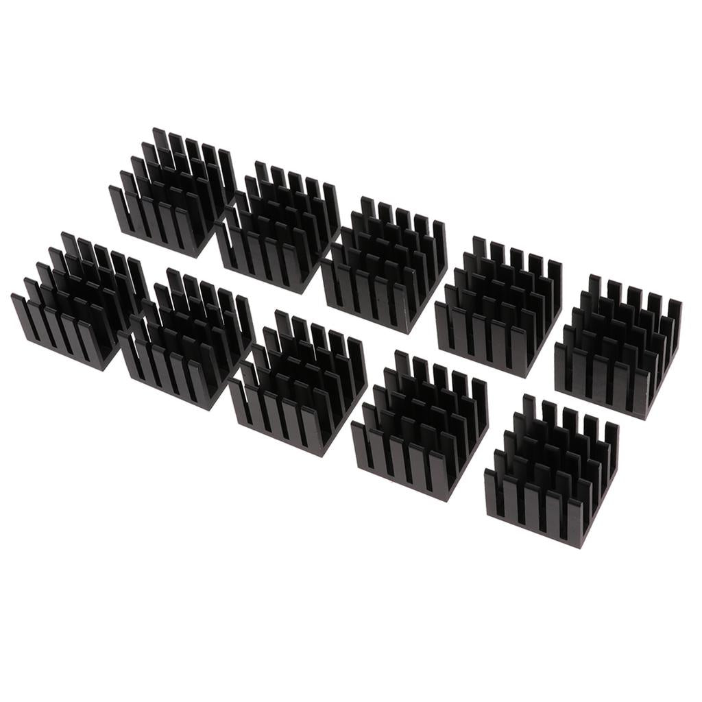 20x20x16mm Aluminum Heat Sink Heatsink Cooler Fin Black