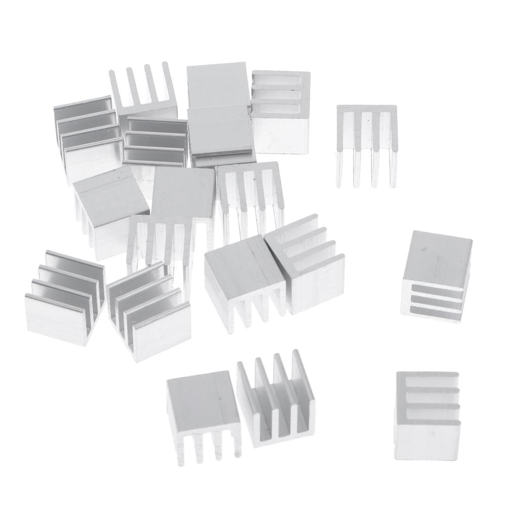 20 Pieces GPU CPU Thermal Heatsink Pad, 10x10x10mm, Aluminum Alloy