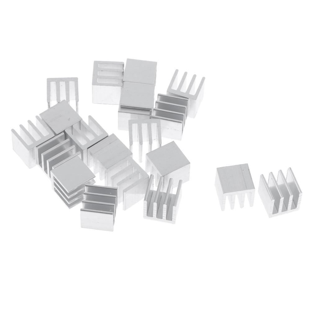 20 Pieces GPU CPU Thermal Heatsink Pad, 10x10x10mm, Aluminum Alloy