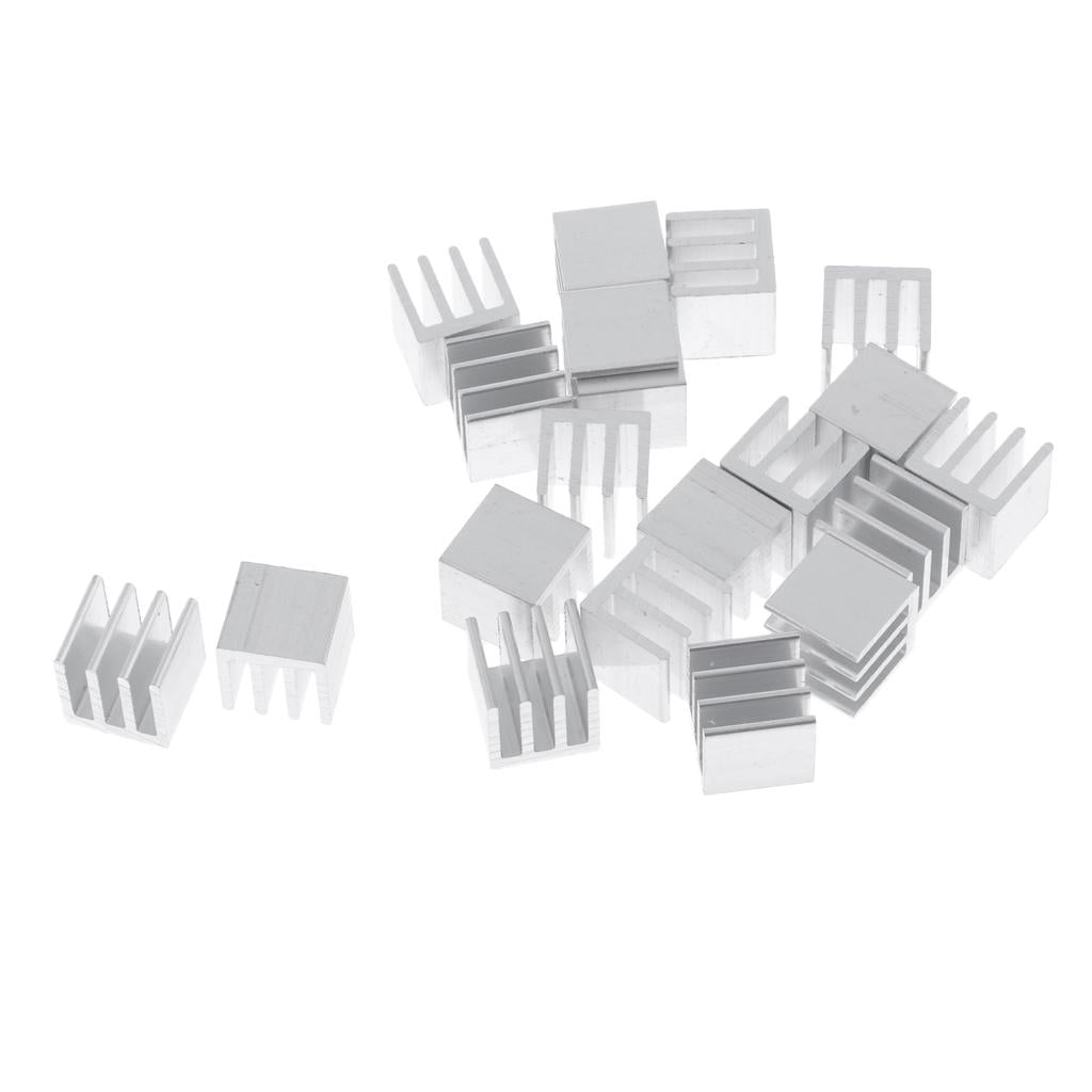 20 Pieces GPU CPU Thermal Heatsink Pad, 10x10x10mm, Aluminum Alloy
