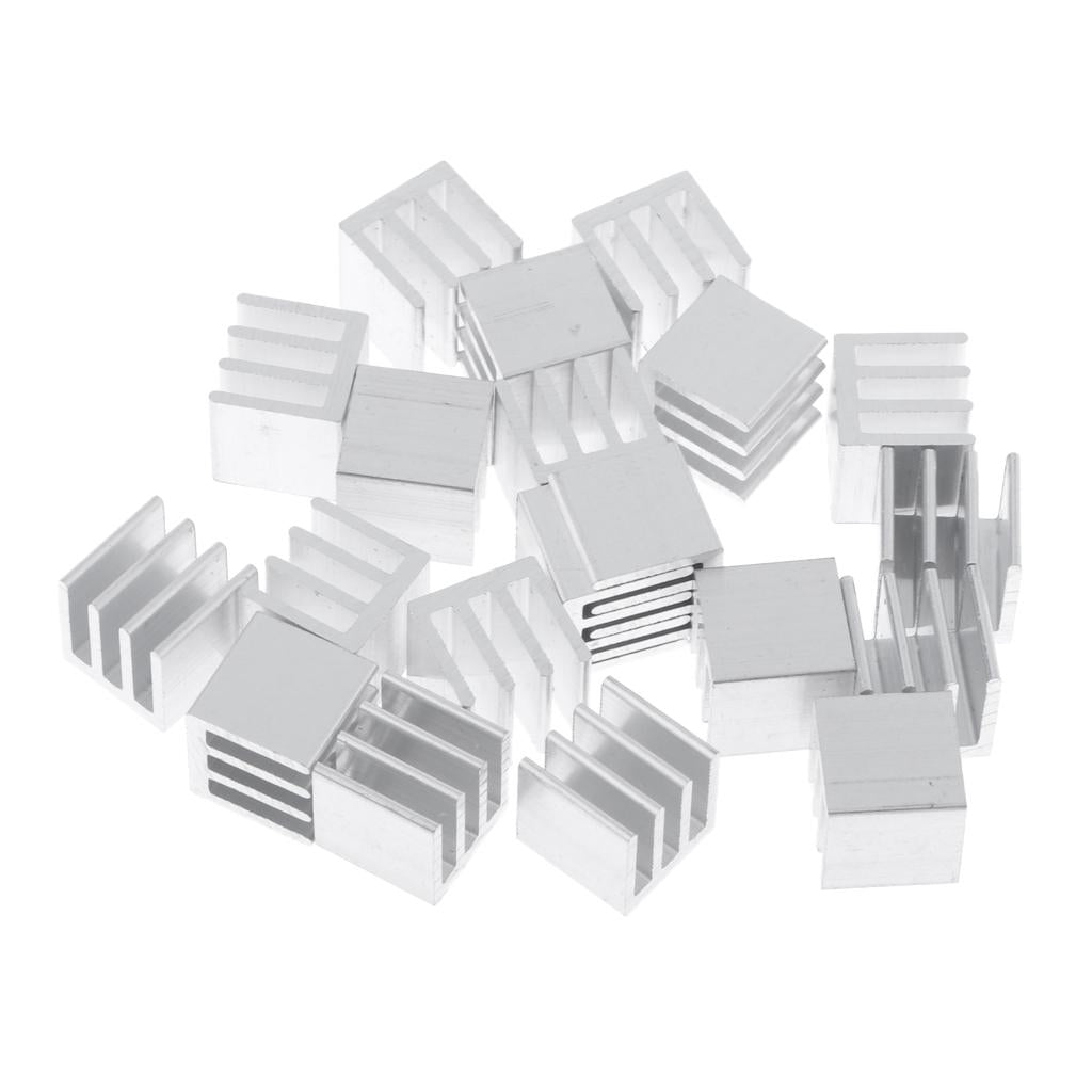 20 Pieces GPU CPU Thermal Heatsink Pad, 10x10x10mm, Aluminum Alloy