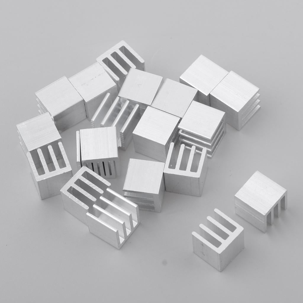 20 Pieces GPU CPU Thermal Heatsink Pad, 10x10x10mm, Aluminum Alloy