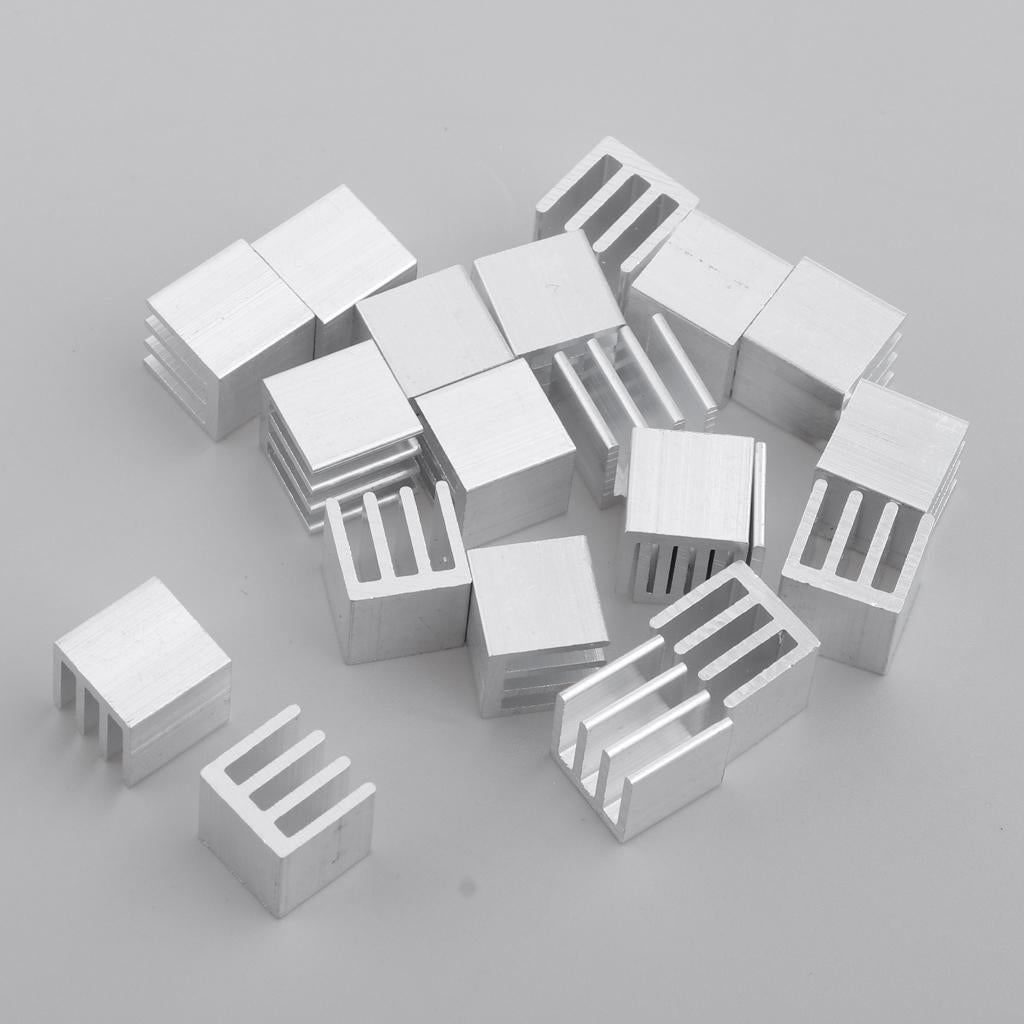 20 Pieces GPU CPU Thermal Heatsink Pad, 10x10x10mm, Aluminum Alloy