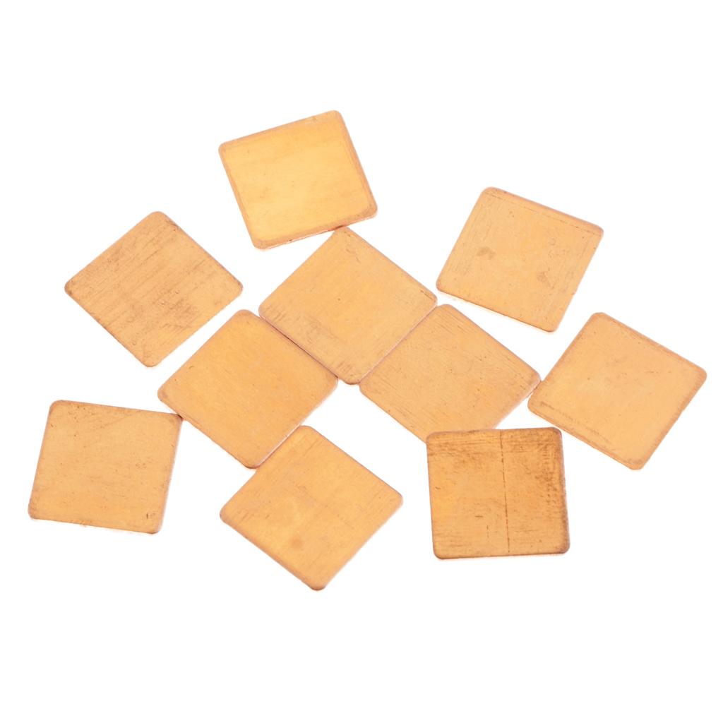 10 Pieces GPU CPU Thermal Heatsink Copper Pad, 0.59x0.59x0.05inch