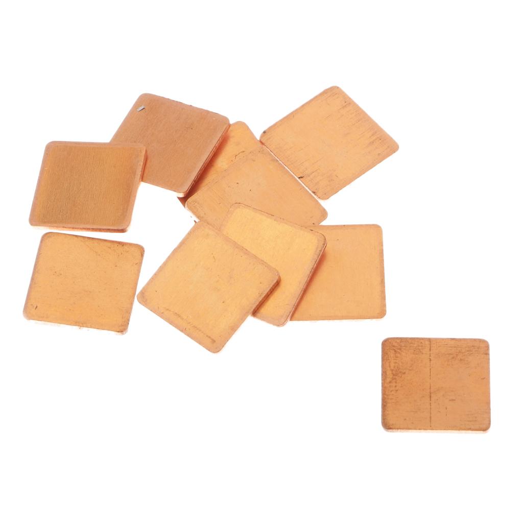 10 Pieces GPU CPU Thermal Heatsink Copper Pad, 0.59x0.59x0.05inch