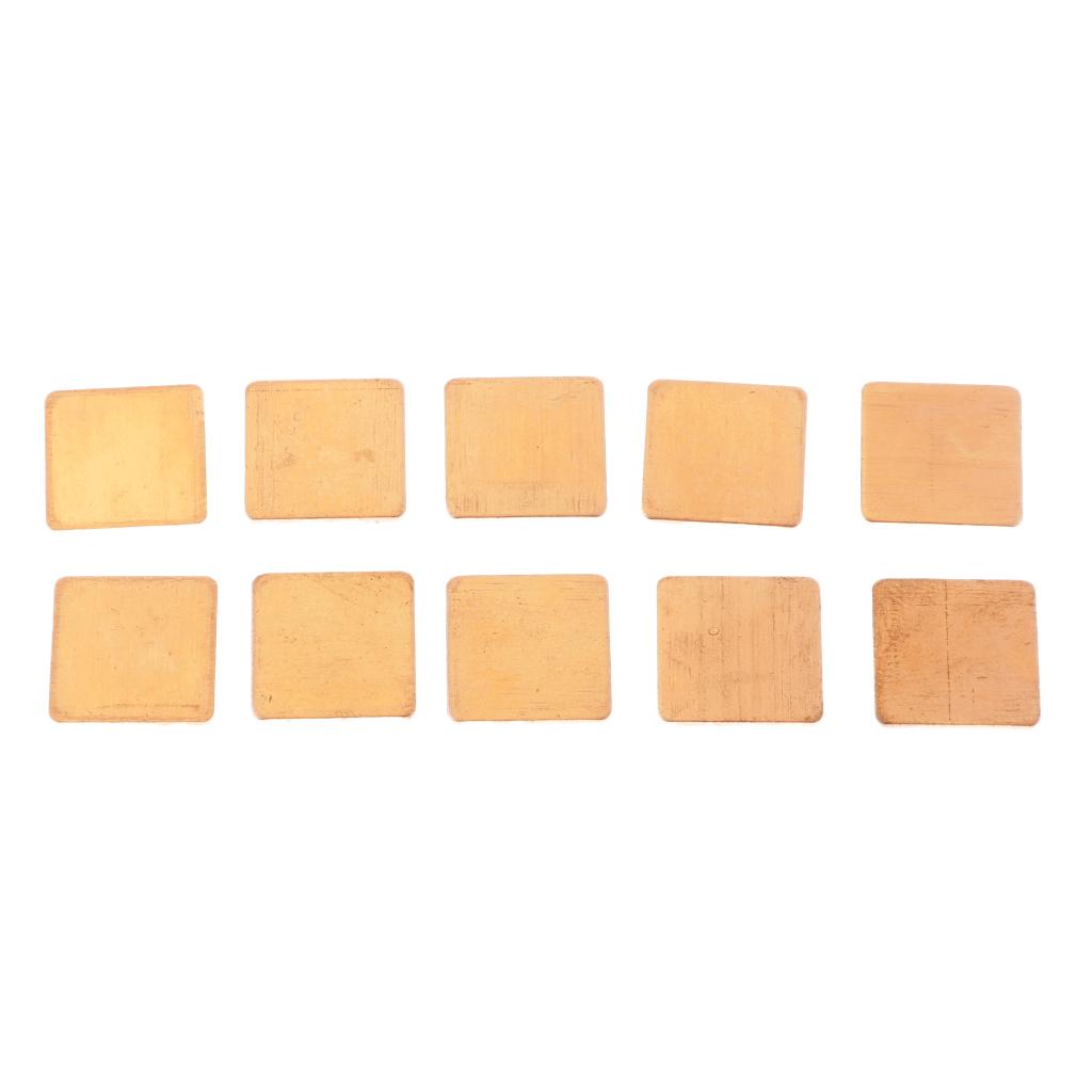 10 Pieces GPU CPU Thermal Heatsink Copper Pad, 0.59x0.59x0.04inch