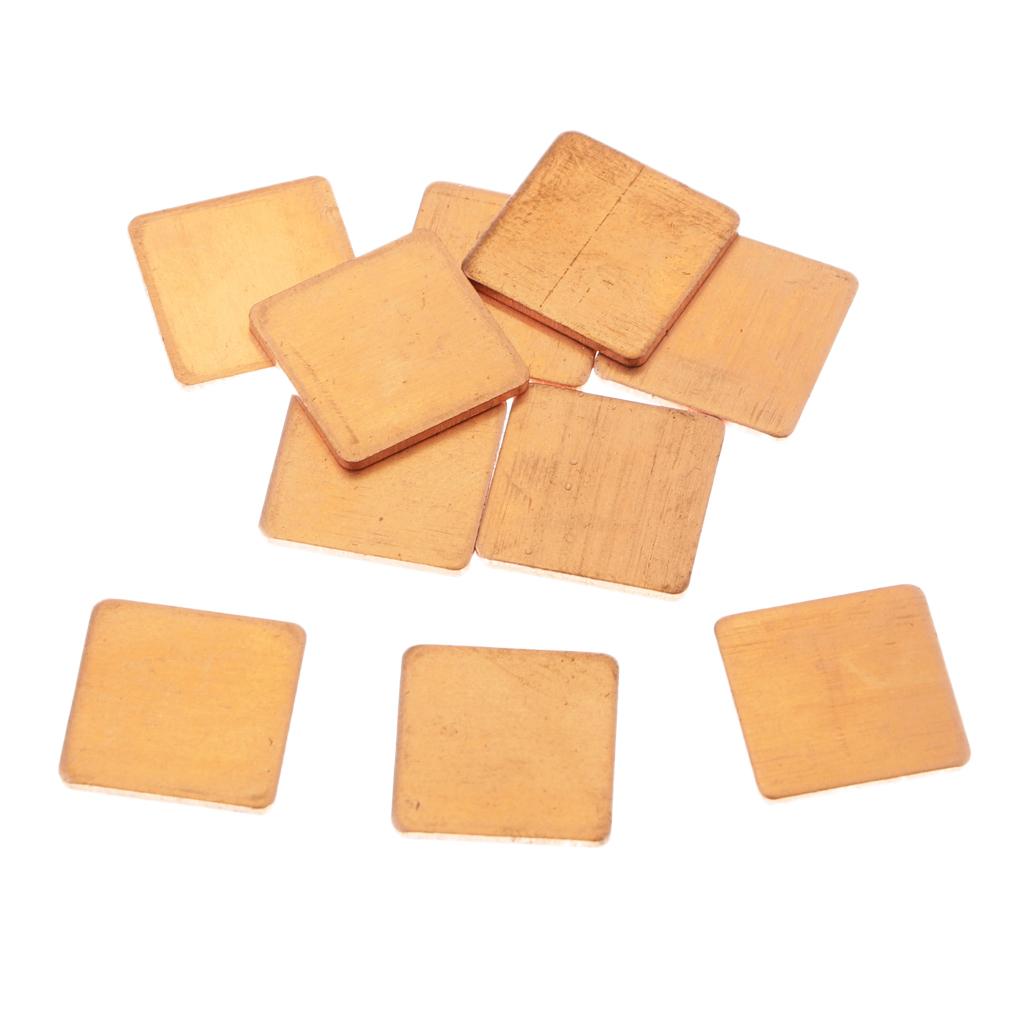 10 Pieces GPU CPU Thermal Heatsink Copper Pad, 0.59x0.59x0.02inch