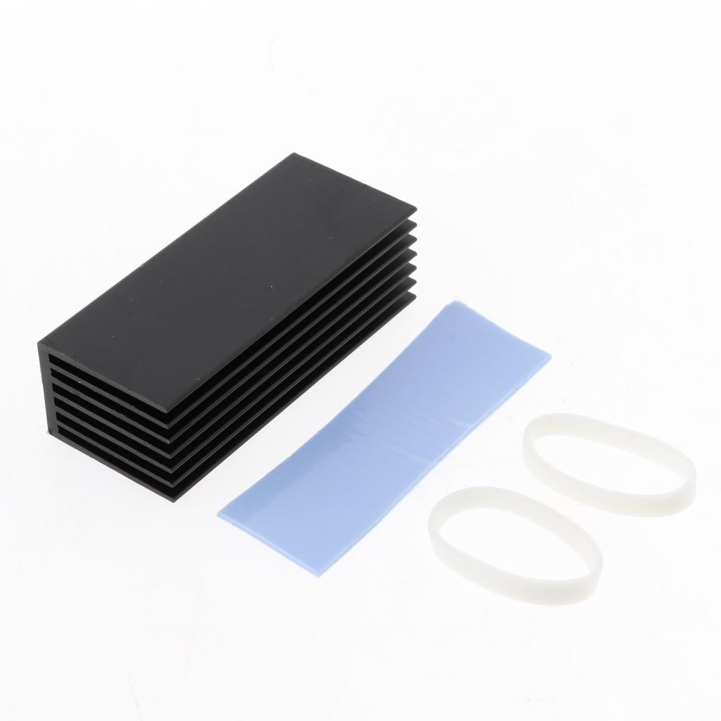 NVMe M.2 SSD Aluminum Heatsink Cooling Kit w/ Silicone Thermal Pad - Black