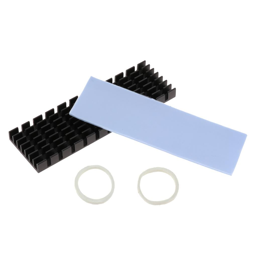 Aluminum Cooling Heatsink w Thermal Pad For N80 NVME M.2 NGFF 2280 PCI-E SSD