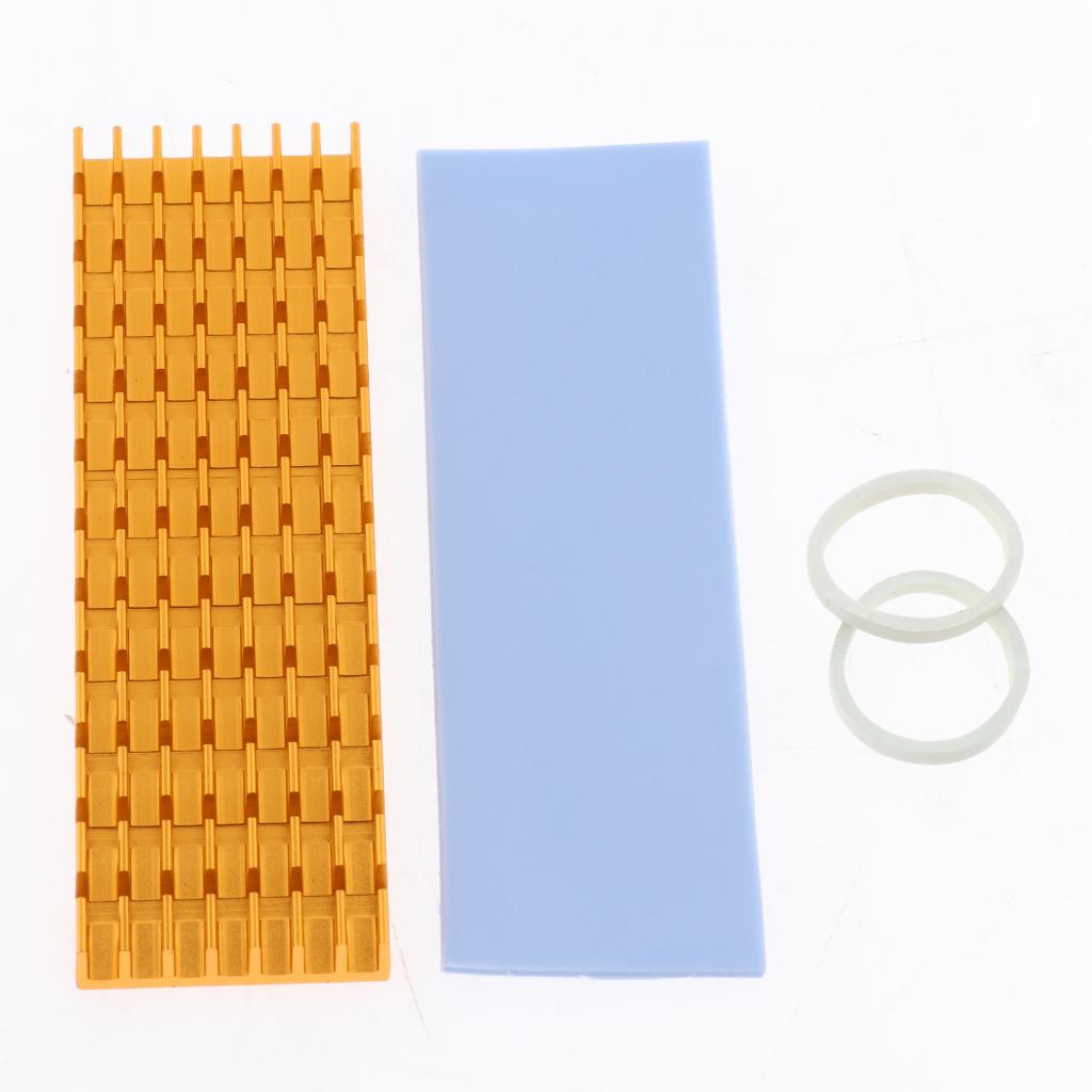 Aluminum M.2 2280 SSD Cooling Kit Heatsink Cooler with Thermal Pad - Golden